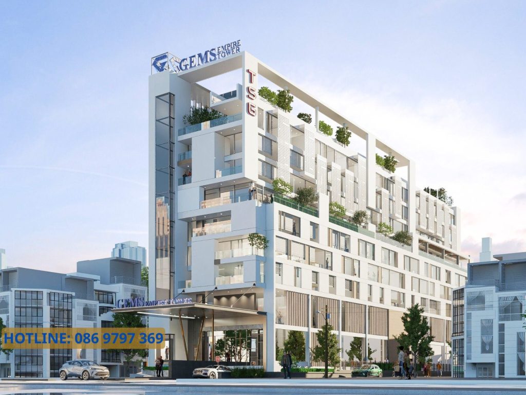 Phối cảnh bên ngoài tòa nhà Gems Empire Tower -201 Trường Chinh 